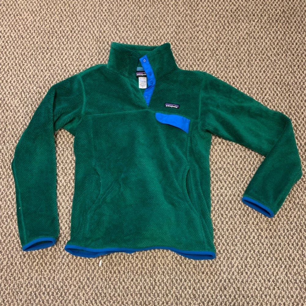 Patagonia Retool Snap T Pullover - Green with Blue